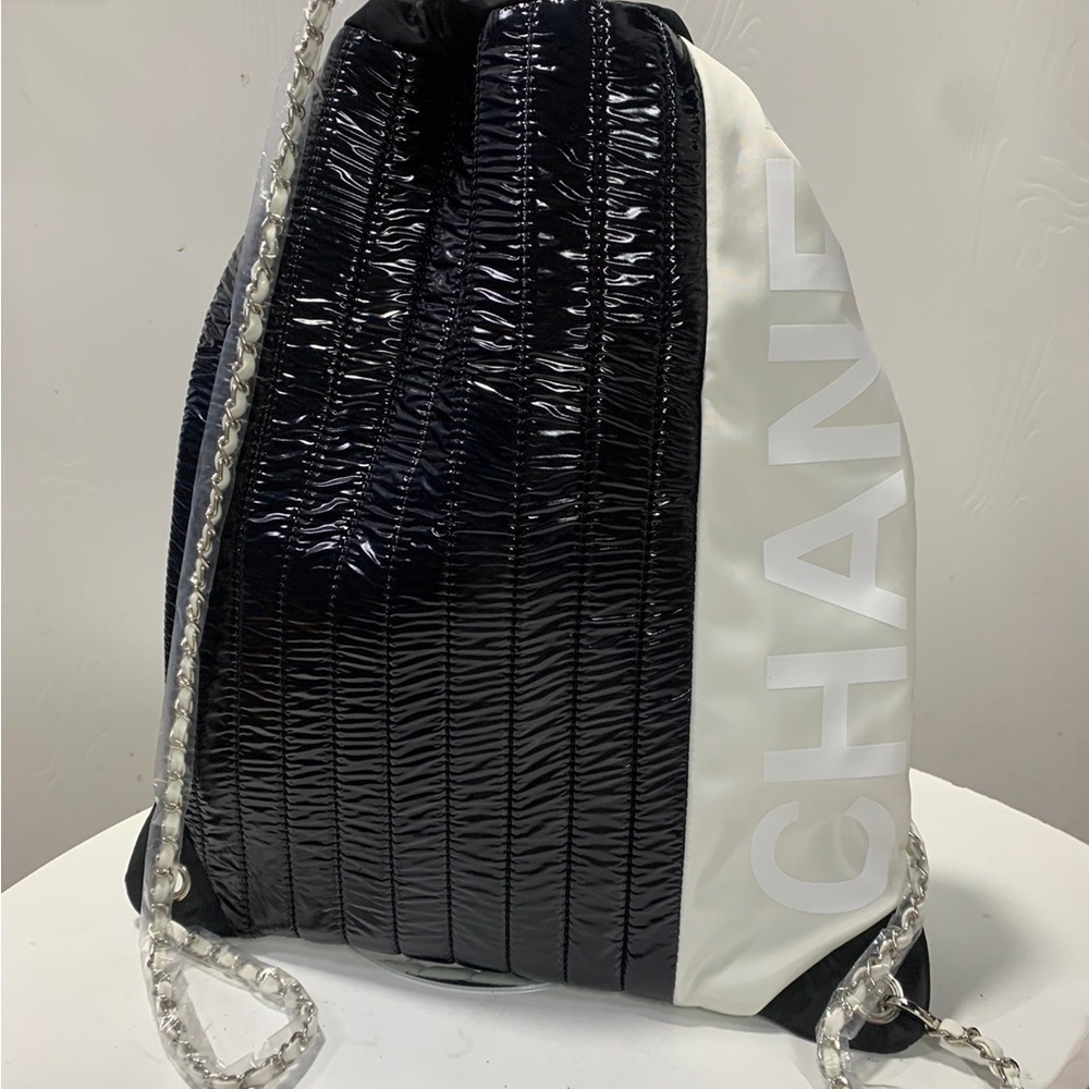 Chanel Monochrome Drawstring Backpack - image 4